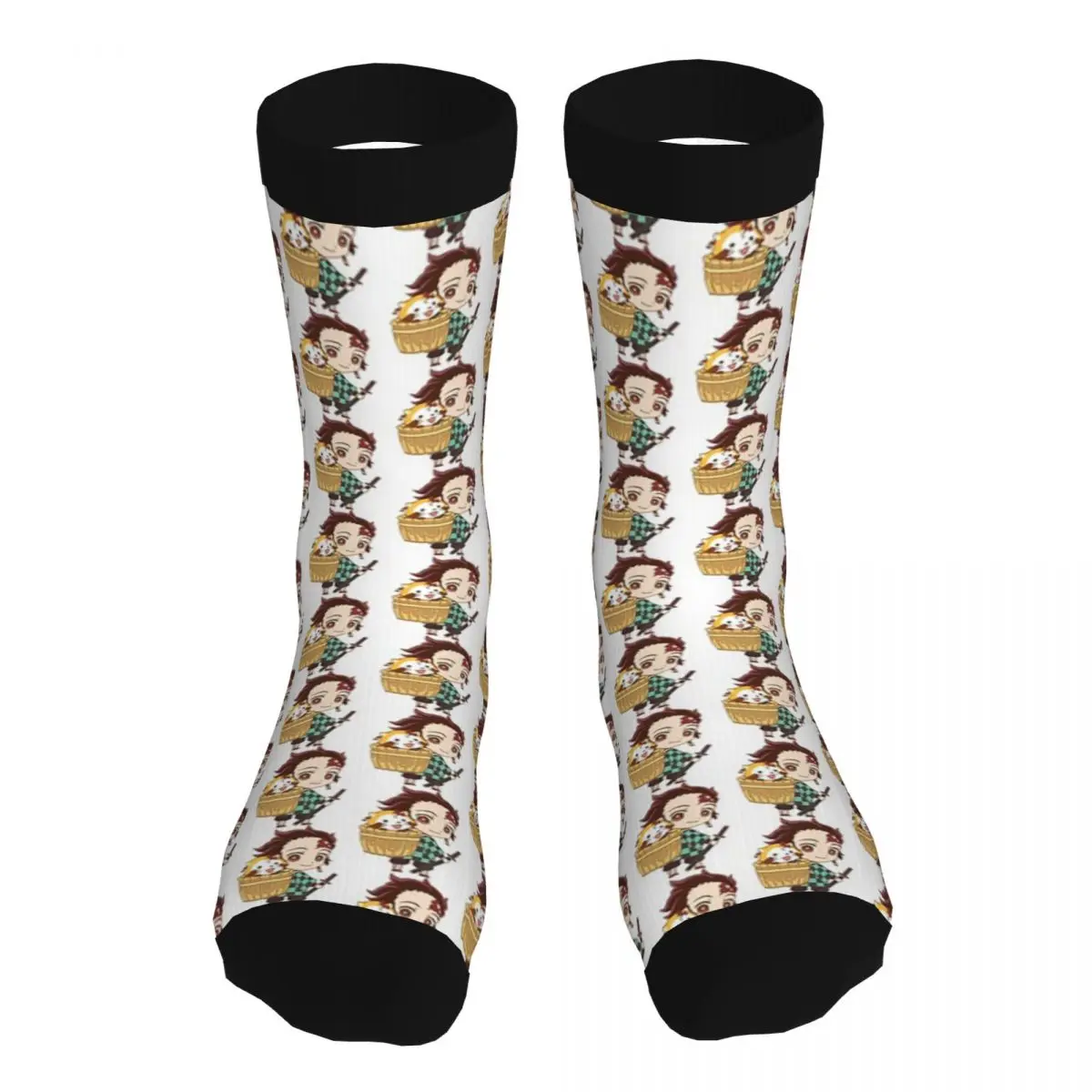 

For Men Demon Slayer Perfect Gift Socks 90% Polyester Tops Novelty Socks Anime Middle Tube Socks Printing Socks