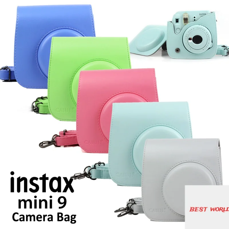 

5 Color Carry PU Leather Bag Instax Mini Case Cover with Shoulder Strap For Fujifilm Instax Mini 9 Mini 8 Instant Camera