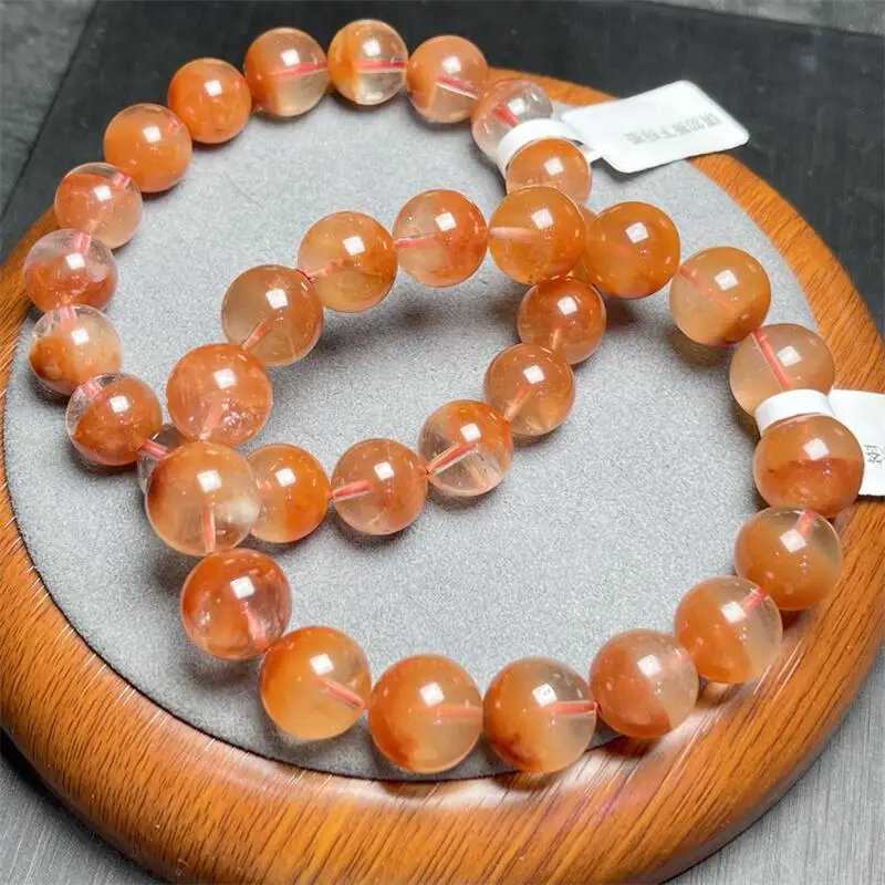 Красный агат браслет из кроличьей шерсти