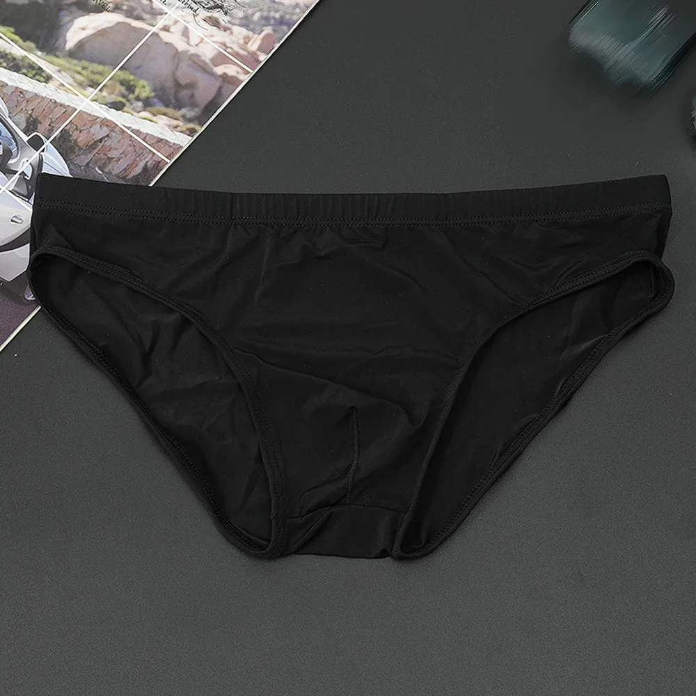 

Men Sexy Ultra Soft Ice Silk G-String Thongs Low Rise T-back Underwear Comfortable Underpants Panties Solid Breathable Briefs