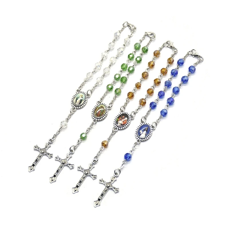 652F католический браслет-четки четки для крещения сувениры вечеринки 4 цвета