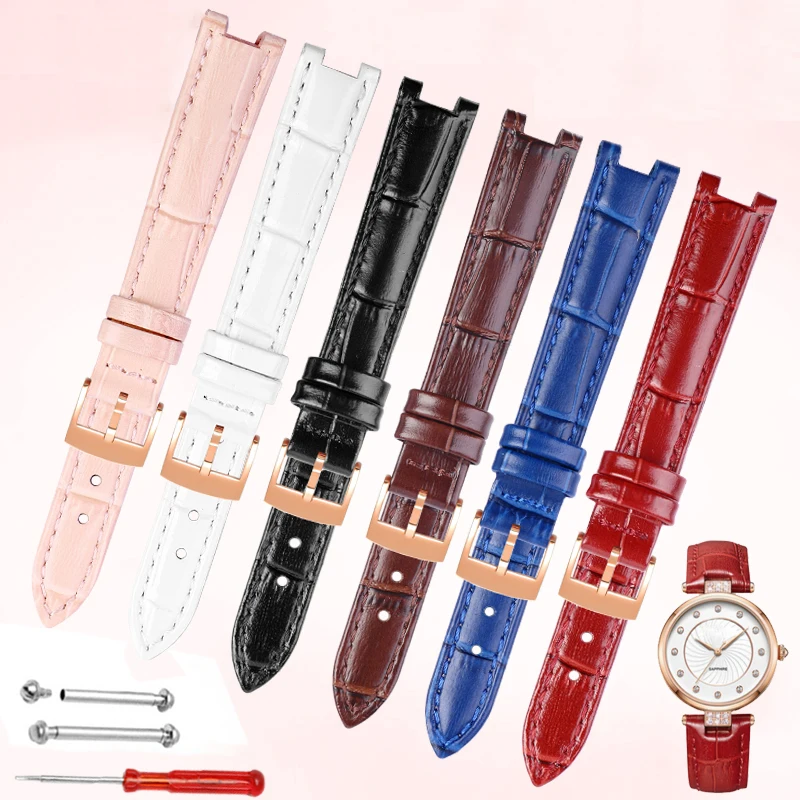 

Leather watch strap for gucci YA1414 / YA141505 watch band notched cow leather female watch chain 14*4mm 12*4mmm wristband belt