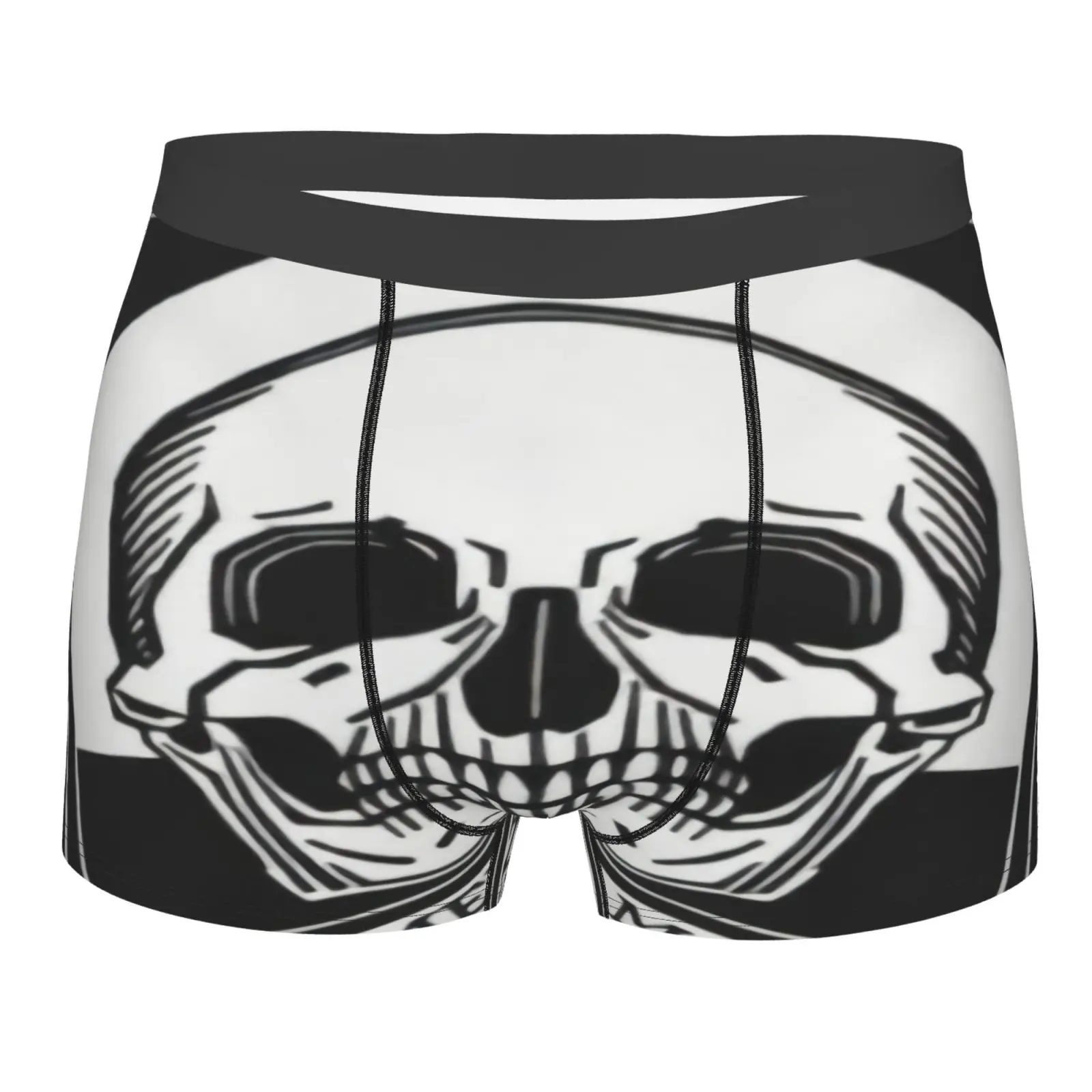 

Мужские байкерские трусы Me men to Mori, забавные пикантные Трусы из полиэстера, с черепом, для скейта, серфинга, сексуальное нижнее белье для мужч...