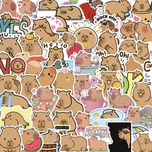 10/50/100PCS Plump Capybara Cartoon Cute Brown Animals Stickers Kid DIY Skateboard Motorcycle Stationery Decals Decor Laptop Toy