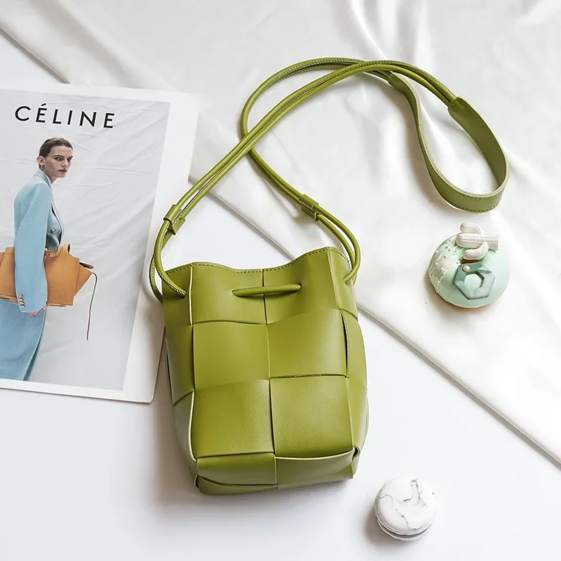 Модная женская тканая сумка для мобильного телефона из искусственной кожи