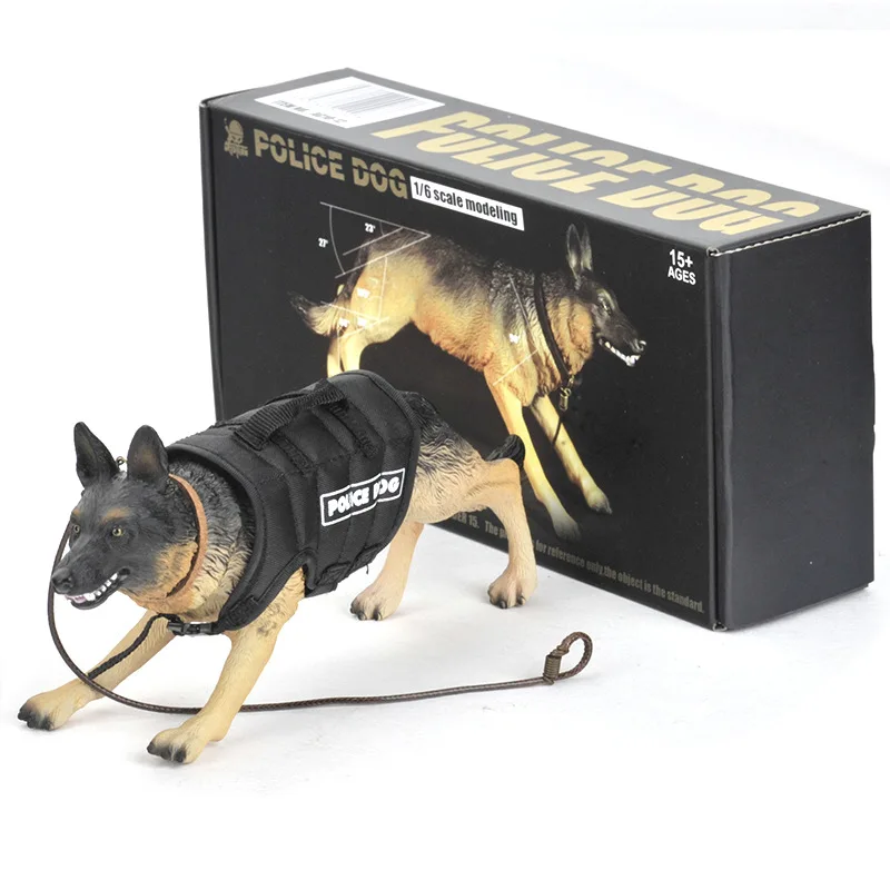 

Small-scale military scene ornaments with exquisite quality simulate 1/6 police dog toy of German shepherd soldier model Model