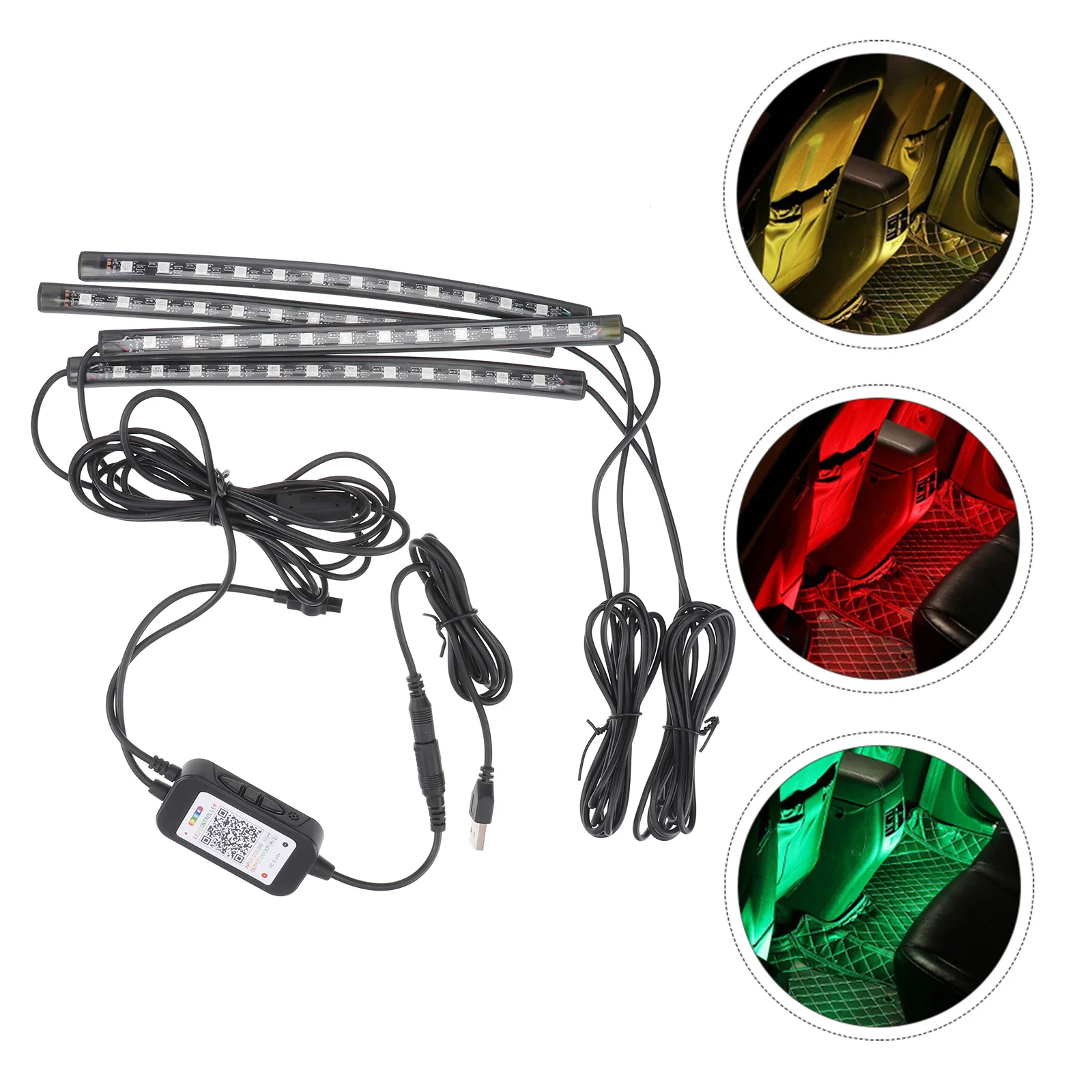 

1 Set Wireless LED Lamp Car Remote and Smartphone Control Atmosphere Lamp