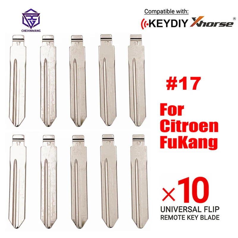 

10pcs/lot NO.17 Replacement Blank Flip Remote Car Key Blade For Citroen FuKang Elysee Picasso Remote Key #17