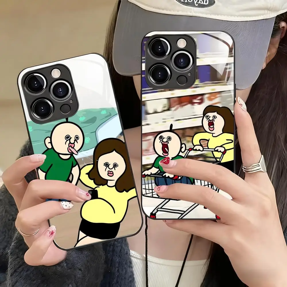 Фото Чехол для телефона с аниме Bangbang и Yuzhi для iPhone 17, 16, 14, 13, 12, 11 Plus Mini Pro Max, чехол из закаленного стекла №2