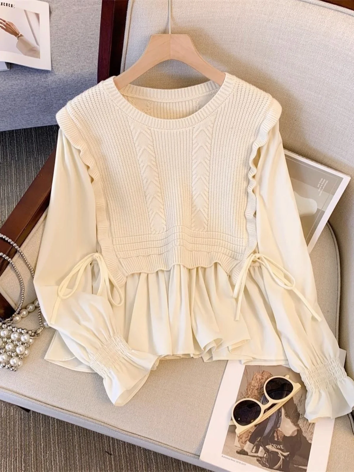 Бренд Clearance Counter Cut the Tag off Женская одежда Искусственная лоскутная вязка из двух