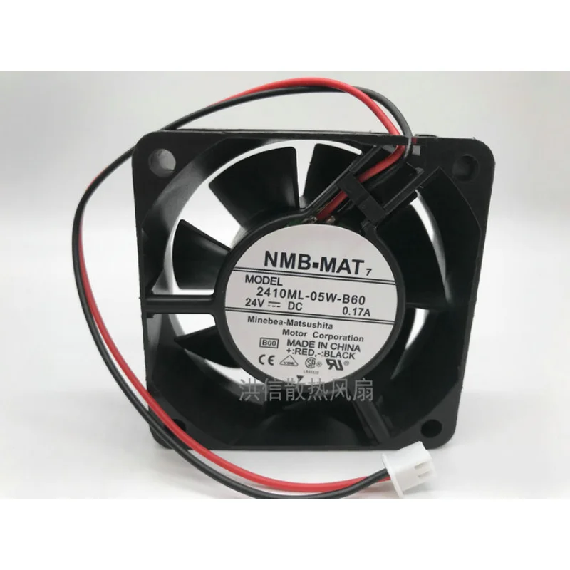 

New Cooler Fan For NMB 2410ML-05W-B60 6025 24V 0.17A 6CM Axial Cooling Fan 60X60X25MM