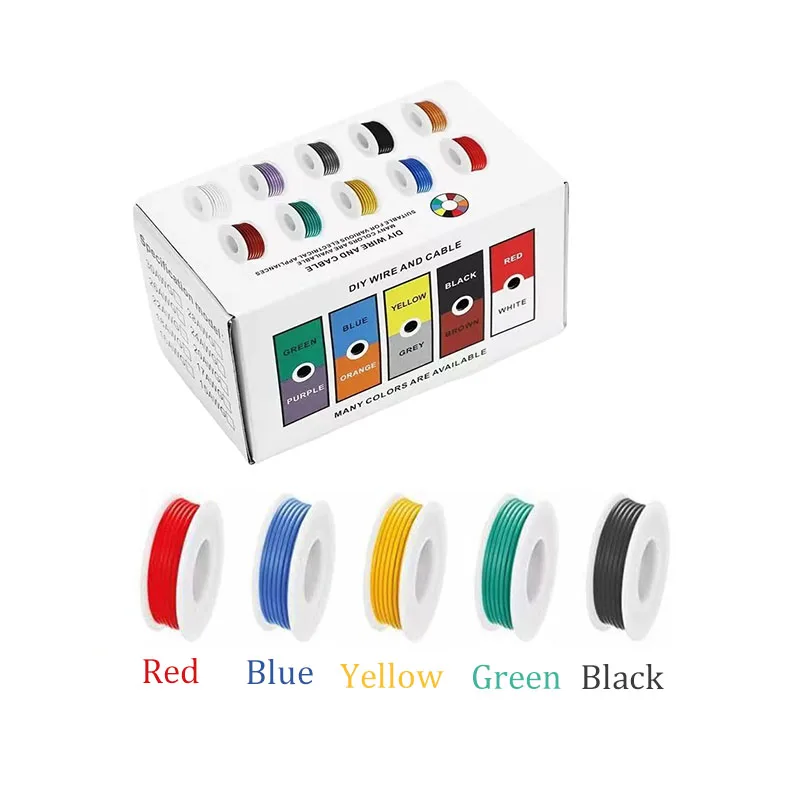 

bytebattle Сверхгибкие Силиконовые Провода 30/28/26/24/22/20/18/16AWG 5/6 Цветов