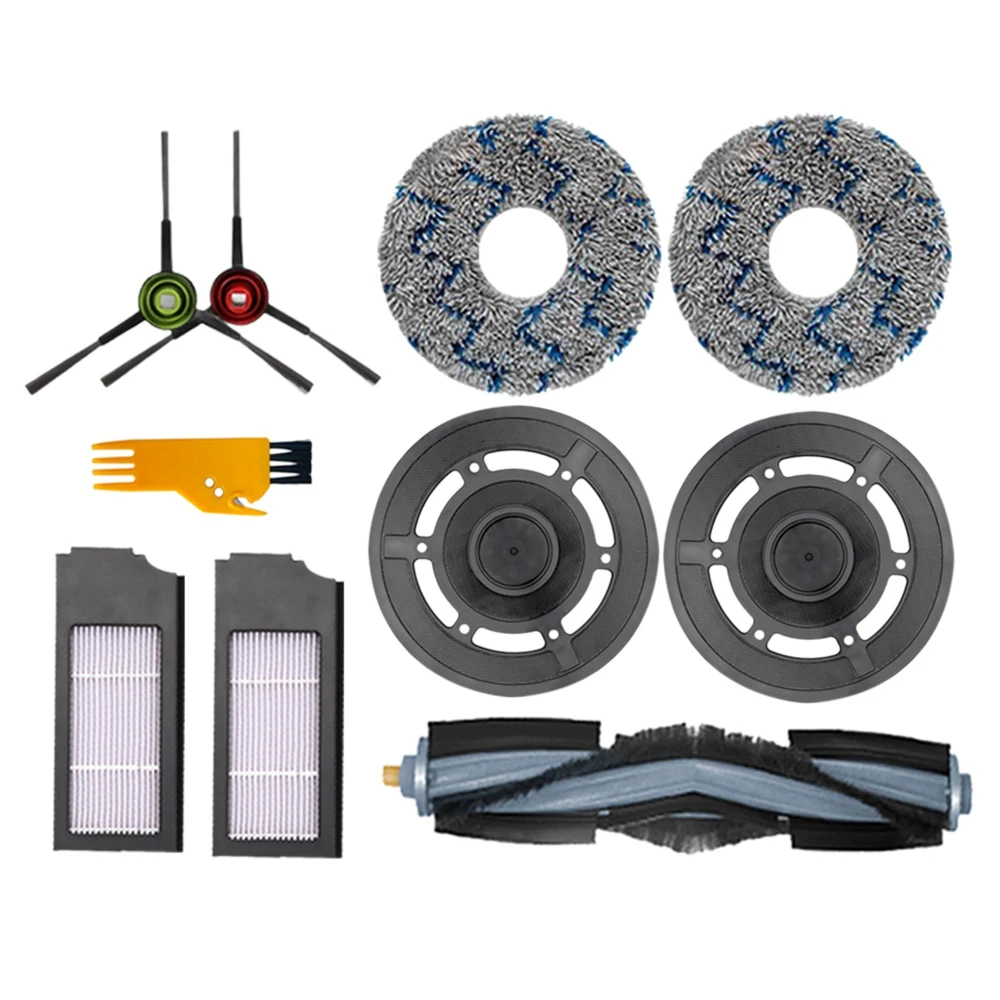 

10Pcs Accessories Kit for Ecovacs Deebot T10 TURBO Robot Vacuum Cleaner Main Side Brushe HEPA Filter Mop Cloth Bracket
