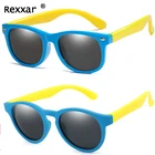 Круглые поляризованные детские солнцезащитные очки REXXAR, силиконовые гибкие безопасные детские солнцезащитные очки, модные солнцезащитные очки для мальчиков и девочек с защитой UV400