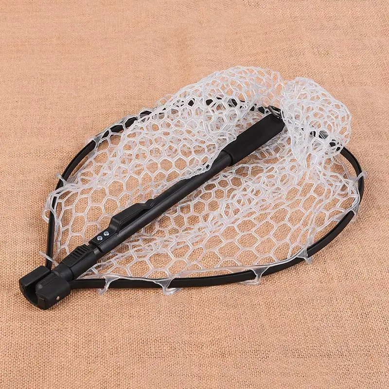 

Fishing Net Fish Landing Net Foldable Collapsible Pole Handle Durable Rubber Material Mesh Fish Net Fishing Net Fishing