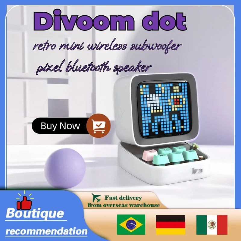 Bluetooth-динамик Divoom Dot Pixel удобный мини-беспроводной сабвуфер Ditoo в стиле ретро