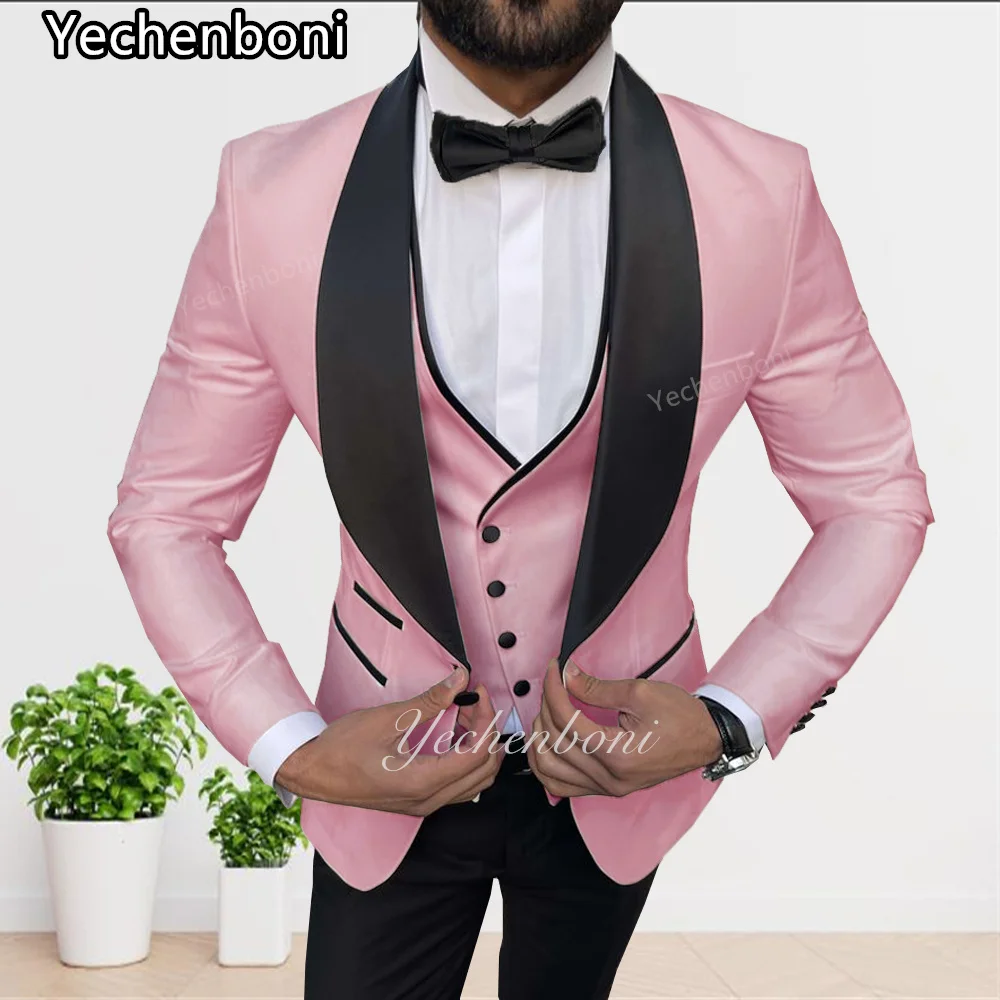 

Yechenboni 2023 Men 3 Pieces Suits For Men Custom Made Groom Groomsmen Tuxedo Wedding Men Suit Terno Masculino(Jacket+Pant+Vest)