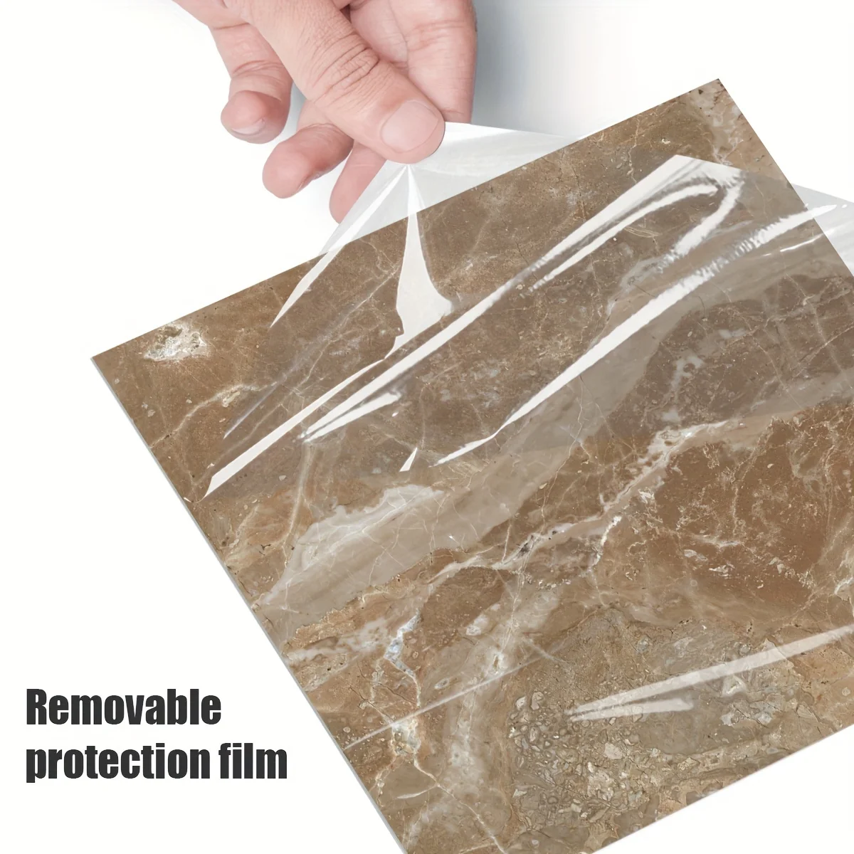 12 шт. утолщенные влагостойкие самоклеящиеся обои с рисунком бежевого мрамора