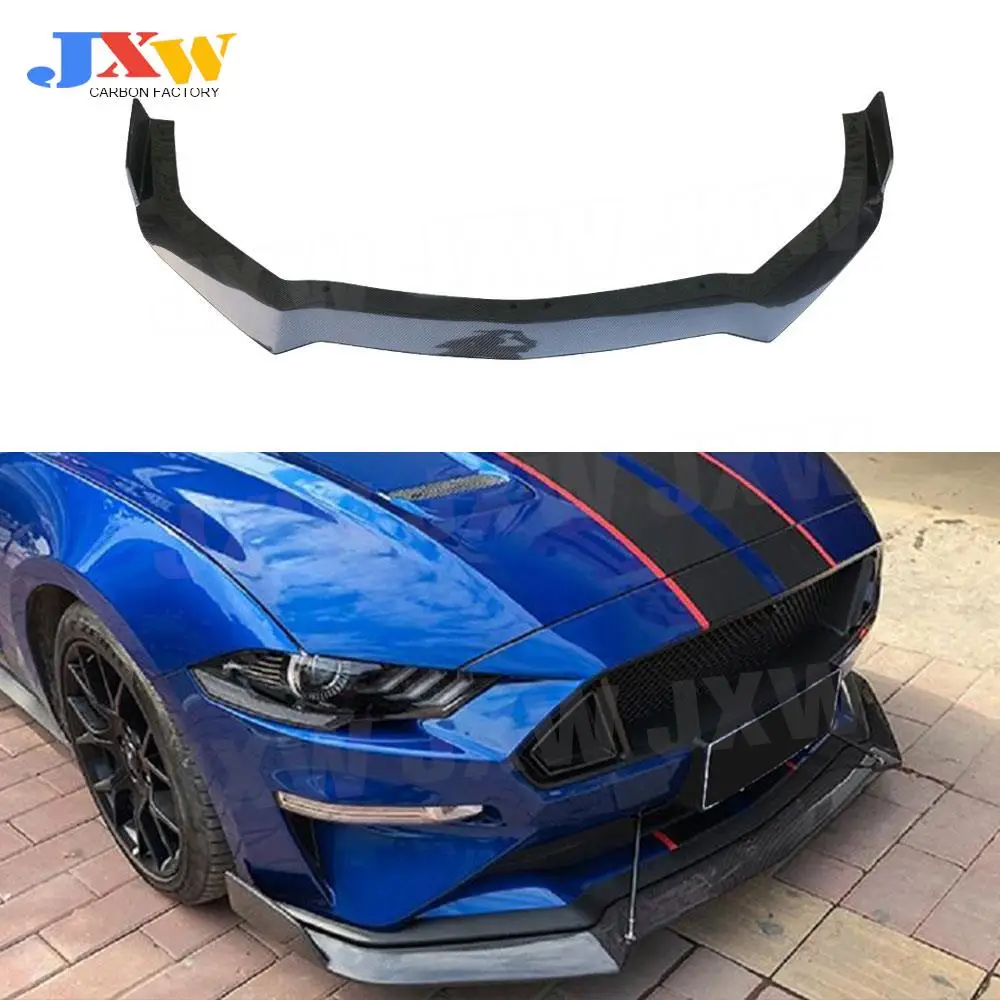 Передний бампер из углеродного волокна, спойлер для подбородка, разветвители, бампер, диффузор, защита FRP, КОМПЛЕКТЫ КУЗОВОВ, подходят для Ford Mustang 2018 2019 2020