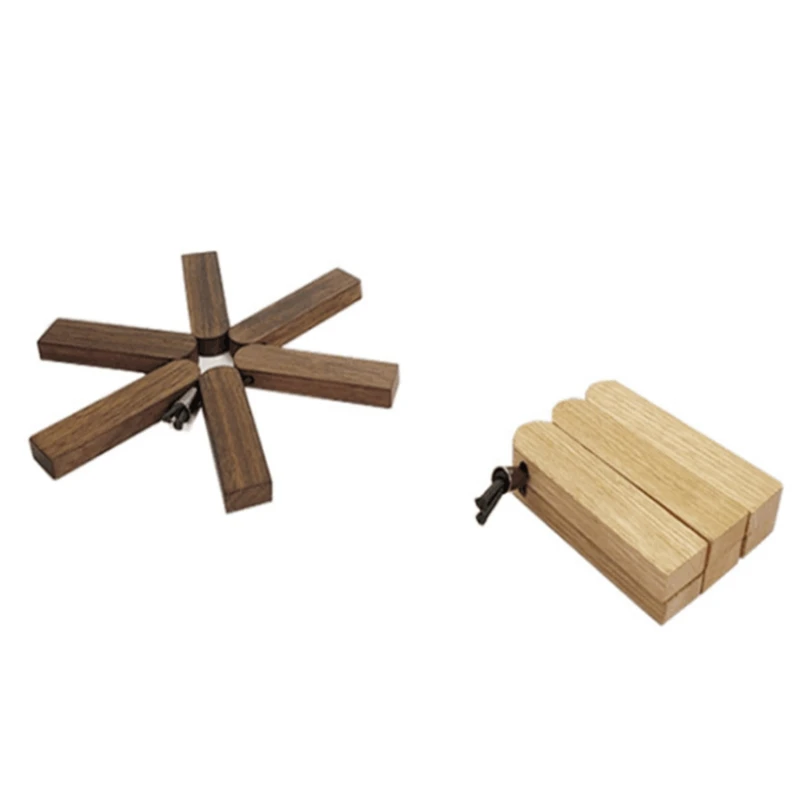 

Foldable Anti-Slip Place Mats Flower Design Wooden Heat Resistant Hot Pot Pan Holder Coaster Pads Folding Drop dropshipping