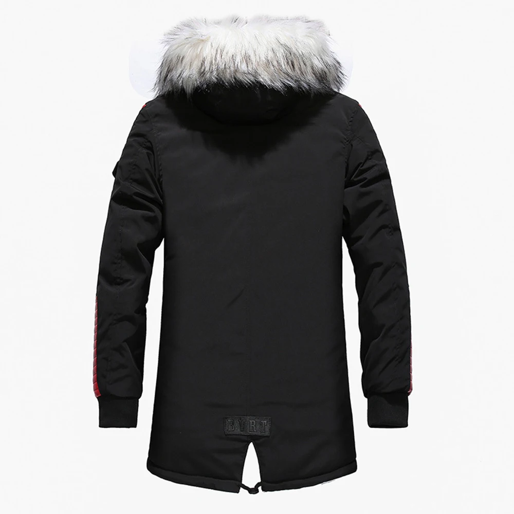 ERIDANUS 2022 Autumn Winter New Men's Mid-length Cotton Parkas Hot Sale Fashion Two-color Stitching Hooded Padded Jacket MWM145