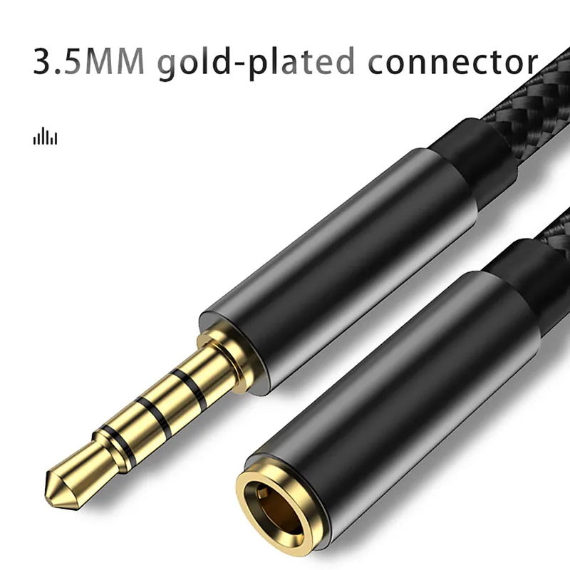 3.5mm Jack Aux Audio Male to Female Extension Cable with Microphone Stereo  Compatible For Pc Headphone Huawe Xiaomi Redmi