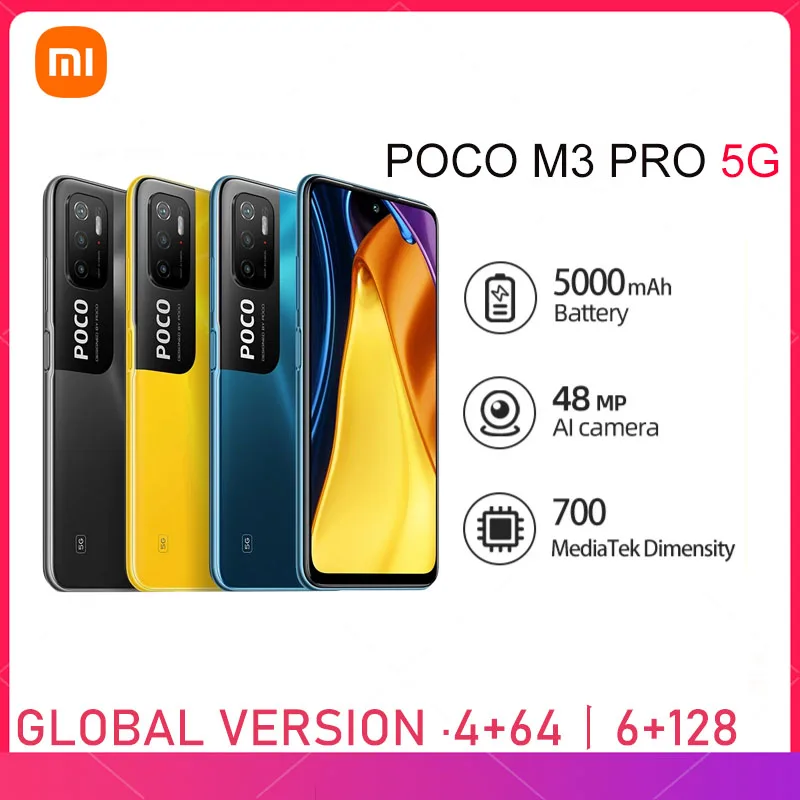 

Global Version POCO M3 Pro 90Hz 6.5" FHD+ DotDisplay Dimensity 700 Octa Core 5000mAh 48MP Triple Camera NFC