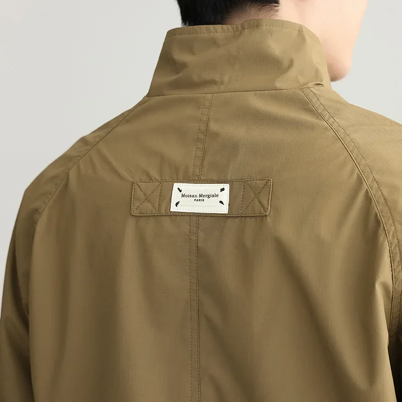 Мужской осенний Модный Универсальный блейзер с воротником-стойкой