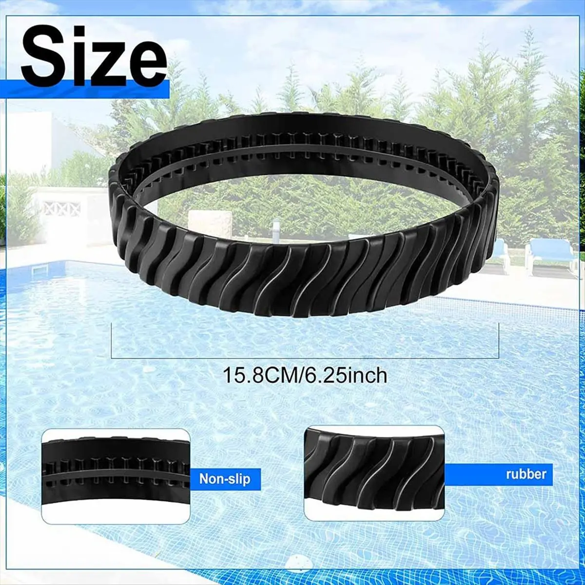 Фото Комплект из 4 сменных резиновых гусениц для Zodiac Mx8 Elite, Mx6 Elite, Mx8, Mx6 (R0526100) №4