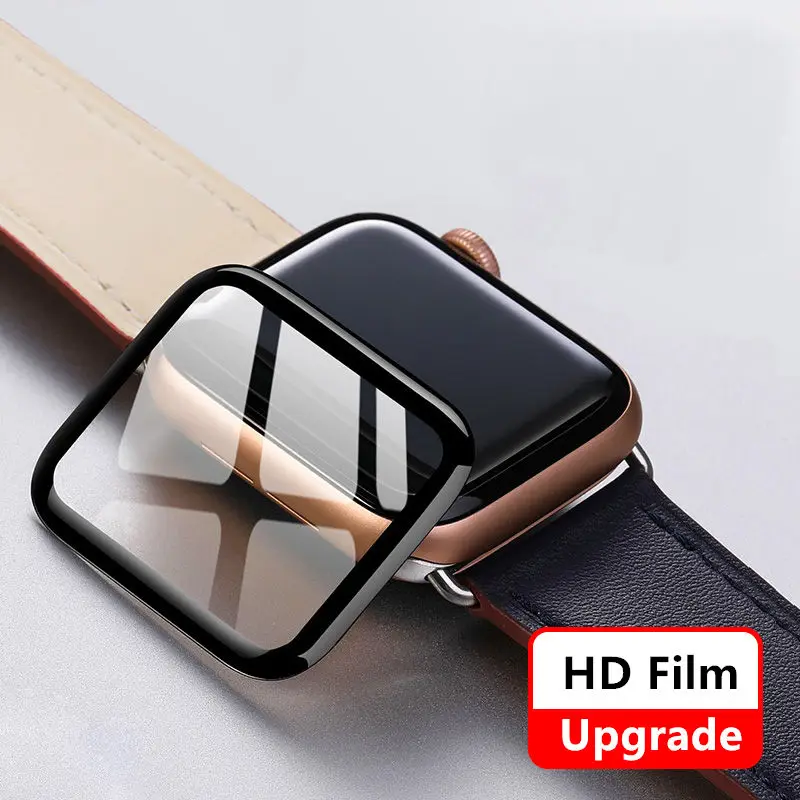 

Мягкое стекло для Apple Watch series 7 6 5 4 3 se 45 мм 41 мм 44 мм 40 мм 42 мм 38 мм 9D HD (не закаленное), чехол для телефона