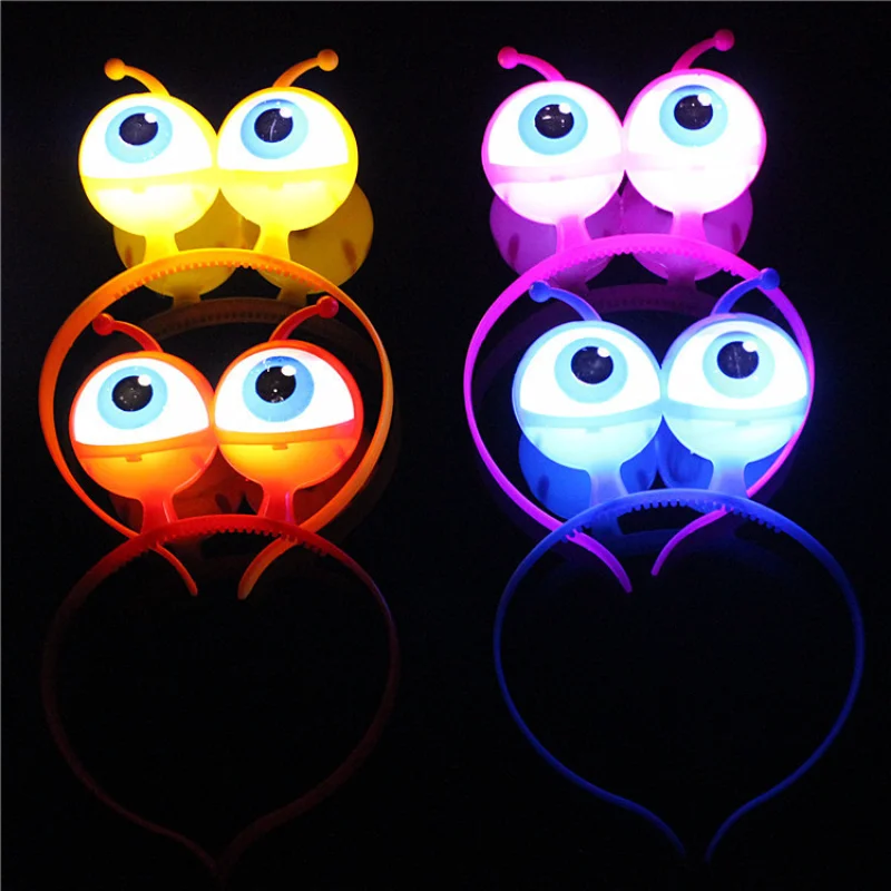 

10pcs LED Light Up Eyeball Headbands Alien Eyes Hairbands Party Favors Birthday Gifts Wedding Halloween