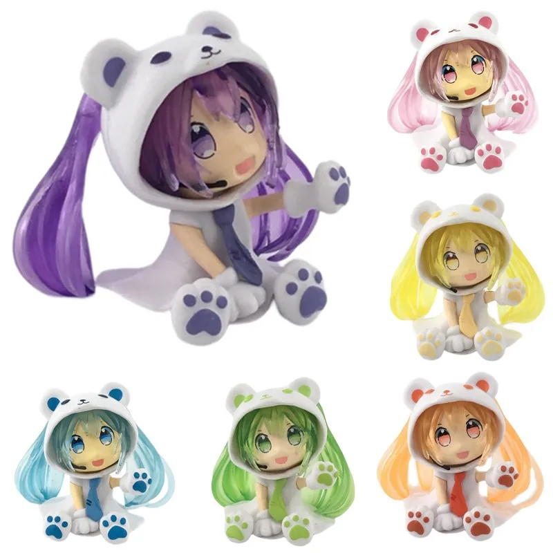 Милые фигурки героев Hatsune Miku модель Q версия медведь чуинь милый медведь куклы украшения Аниме ручной работы подарок на день рождения игрушка