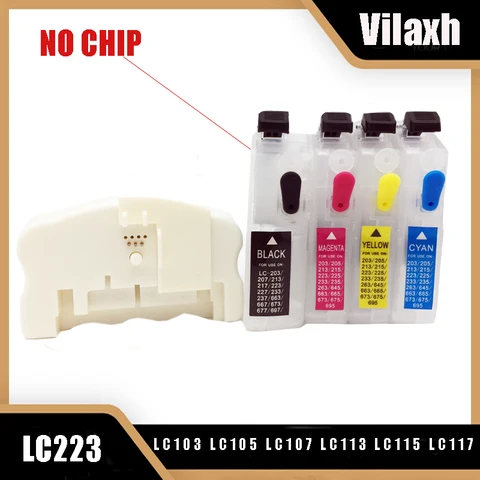 Многоразовый картридж для чернил Vilaxh + быстрое сброс чипа для Brother LC103 LC105 LC107 LC113 LC115 LC117 LC123 LC125 LC127 LC133