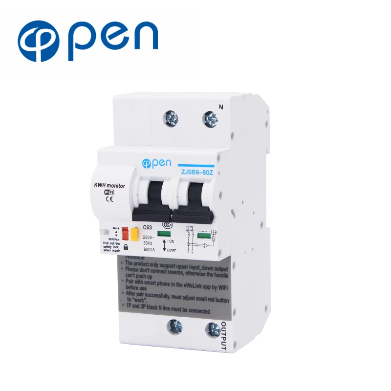 

2P WiFI remote control circuit breaker compatible with Amanzon Alexa and Google home with energy monitoring