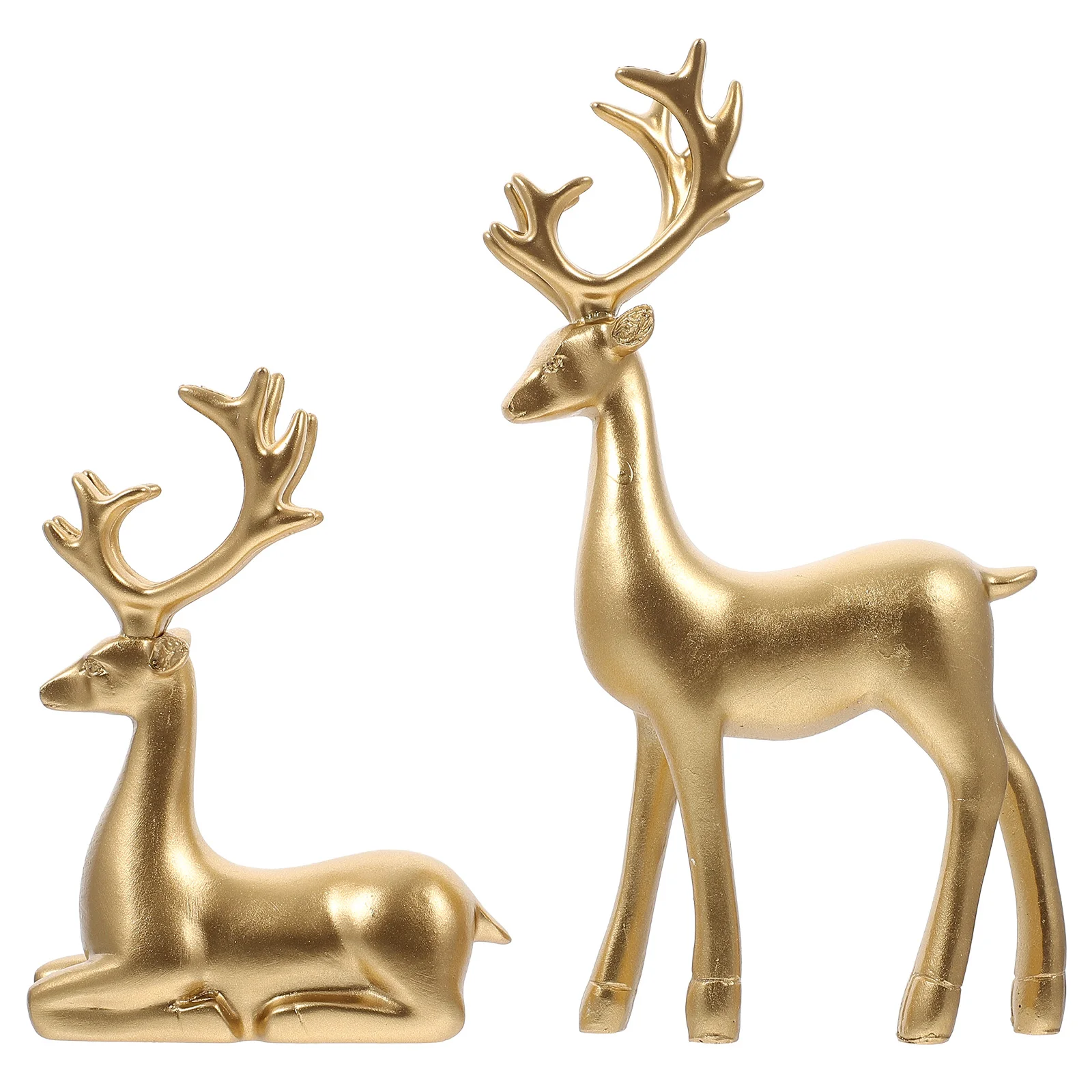 

Resin Sitting Standing Deer Statues: Reindeer Figurines Mantle Fireplace Table Ornaments Living Room Cabinet Cabinet Gifts for