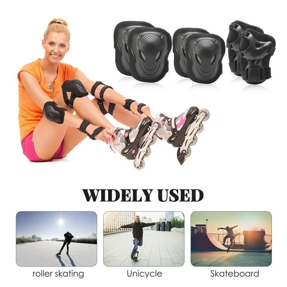 

Sports Protective Gear Set Security Protected Elbow Wrist Knee Pads Helmet Knee Wrist Protectors for Women Men Adult