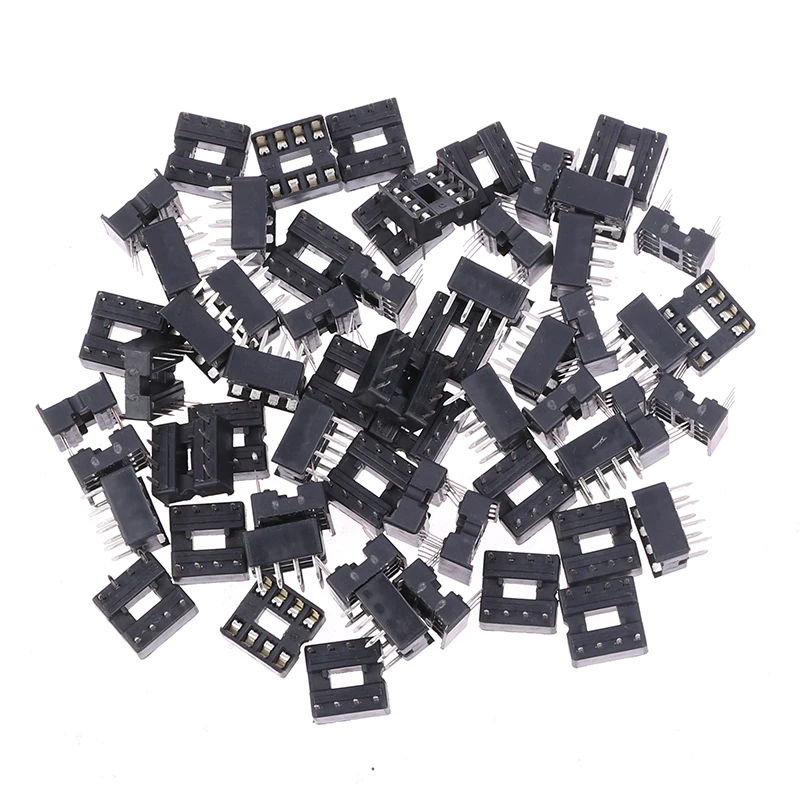 

60pcs 8Pin 8 DIP Sockets Adaptor Solder Type IC Connector Chip Base 2.54MM IC Socket