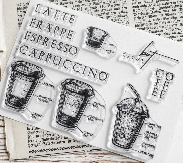 Новинка 2023 штамп для кофе прозрачные штампы скрапбукинга Прозрачная силиконовая