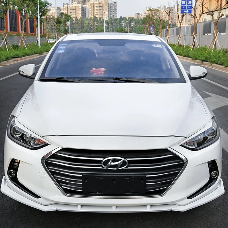 Фото Для Hyundai Elantra 2016 2017 2018, ABS хромированный передний бампер, защита от царапин, аксессуары для переднего бампера №3