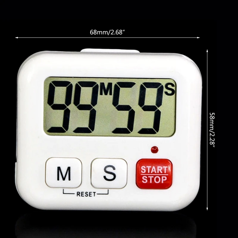 

37MD Digital Kitchen Timer Big LCD Screen Loud Alarm Strong Magnetic Back Minute Seconds Countdown for Homework Game Exercise