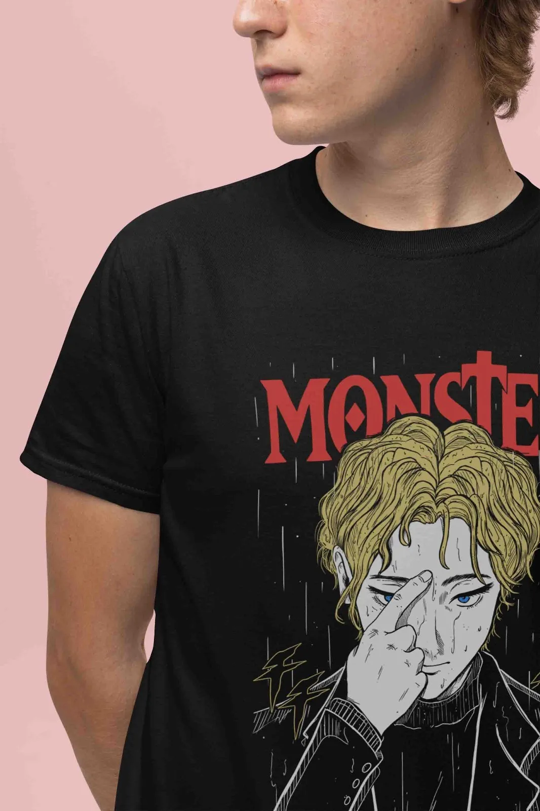 Фото Футболка Monster, футболка Tenma, футболка Johan Liebert, топ Lunge, футболка Dieter Dark в стиле аниме. №2