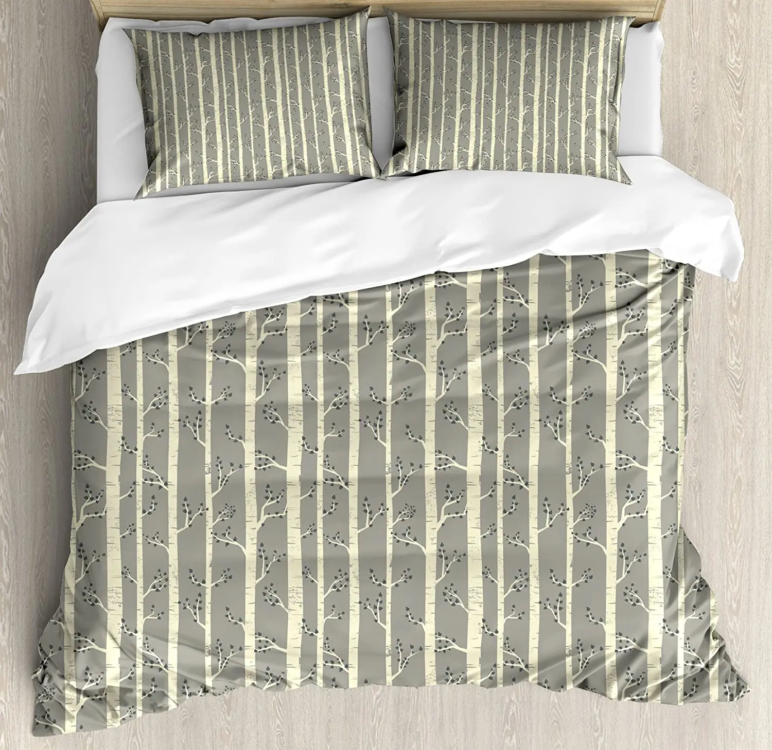 

Tree 3pcs Bedding Set Birch Stalks Leaves Abstract Foliage Patte Duvet Cover Set Bed Set Quilt Cover Pillow Case Comforter Cover