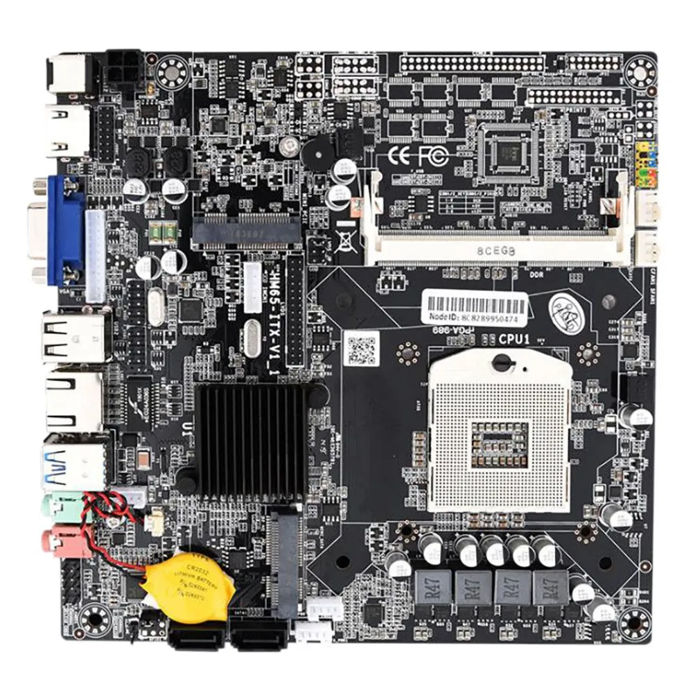 

HM65 All-In-One Computer Motherboard ITX Edition Type PGA988 DDR3 Memory on Board VGA/HDMI-Compatible/LVDS Interface