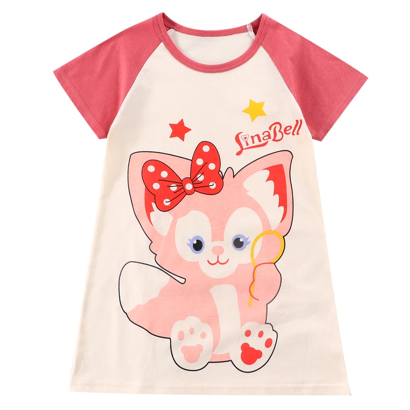 

Girls' Nightdress Pure Cotton Summer New Girl Short-Sleeved Air-Conditioning Clothing Korean Thin Section Home Clothes Children'