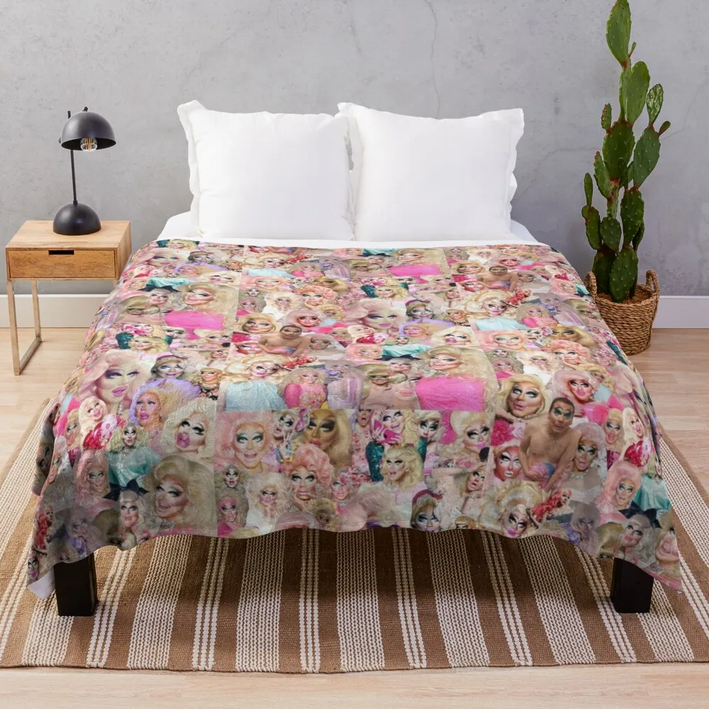 

Trixie Mattel CollageThrow Blanket tweed blanket cute blanket plaid