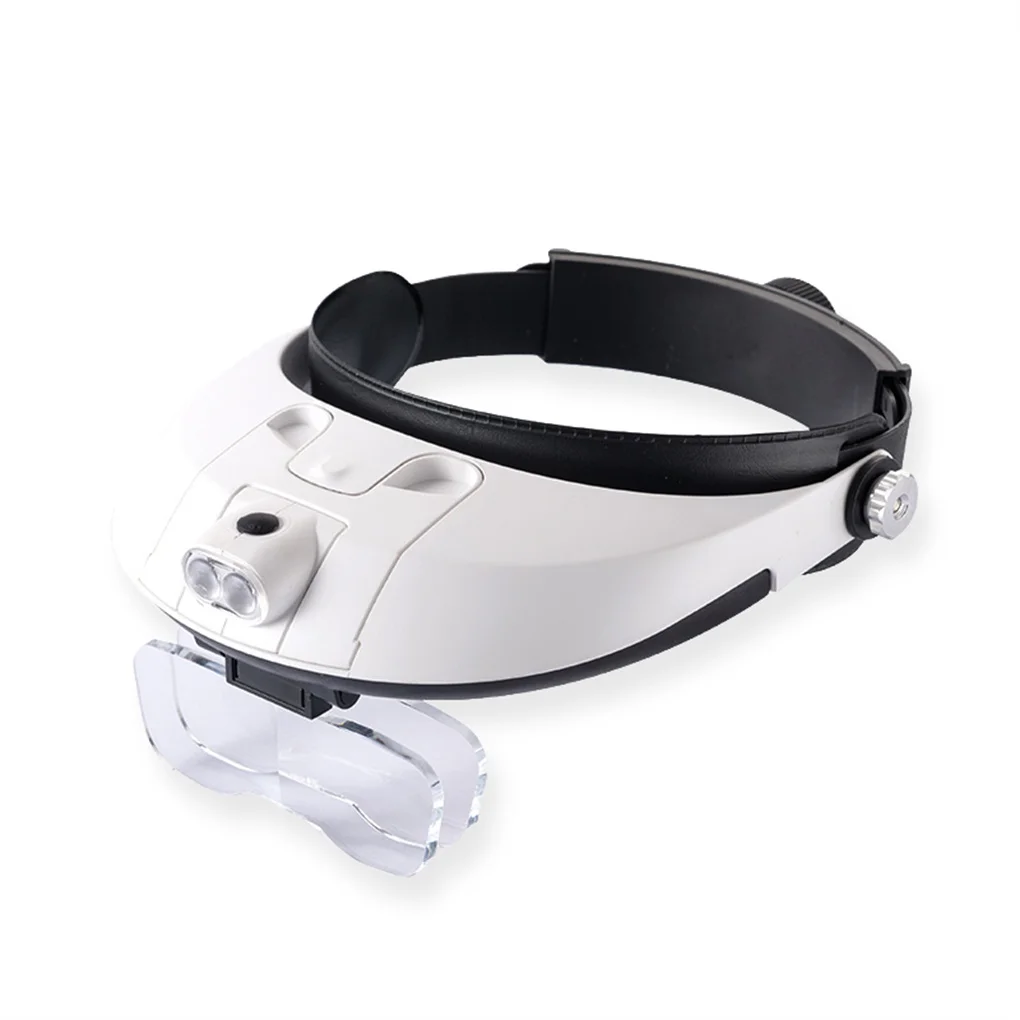 

Head Mount LED Magnifying Glass Folding Coin Watch Repair Needlework Soldering Hands-Free Magnifier Reading Accessories