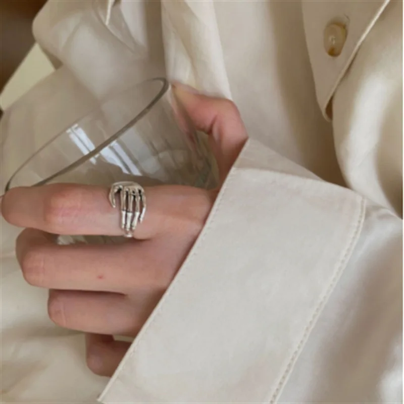 

S925 Silver Darkenling Street Style Five-finger Hug Ring Unisex Designer Band Rings