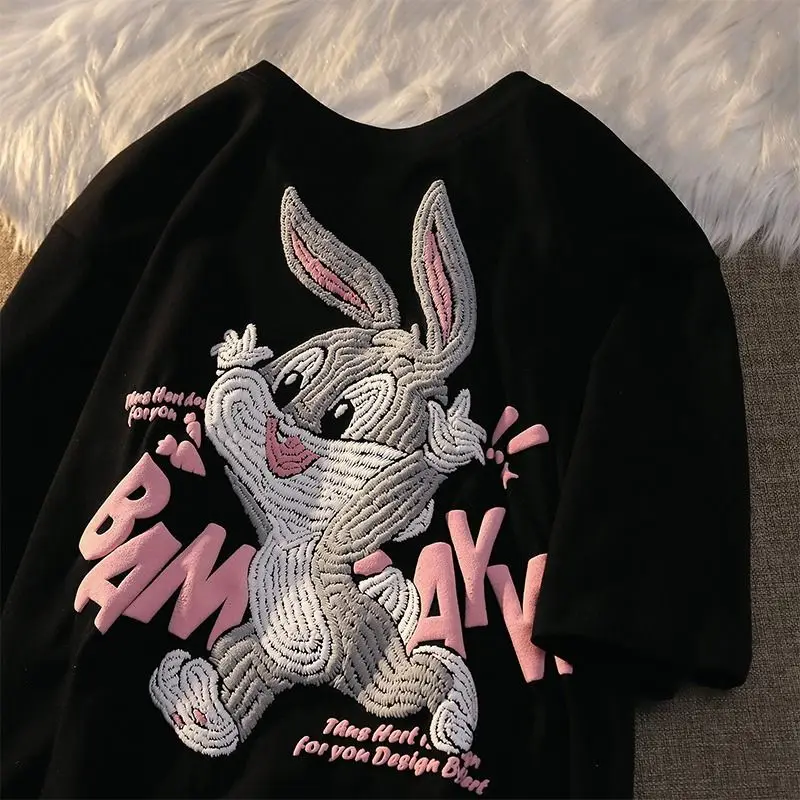 Женская свободная футболка с коротким рукавом повседневная хлопковая Футболка