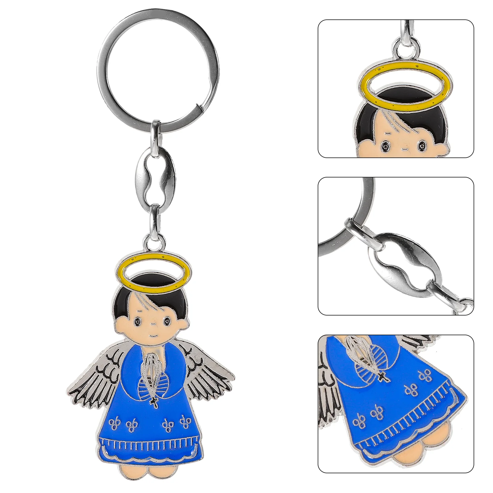 

6pcs Angel Keychains Cute Angel Keyrings Keychain Backpack Handbag Pendant Baptism Party Favors