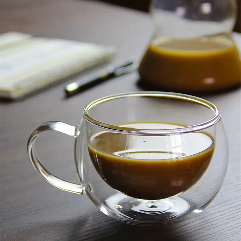 

Стеклянная офисная Высококачественная боросиликатная современная простая двухслойная устойчивая к высоким температурам деловая Подарочная антиожоговая изоляционная чашка